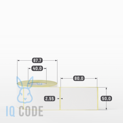 Термоэтикетка ЭКО 50х80, втулка 40 мм (к) (рядов 1 по 400 шт) IQ code Термоэтикетка ЭКО 50х80, втулка 40 мм (к) (рядов 1 по 400 шт) IQ code