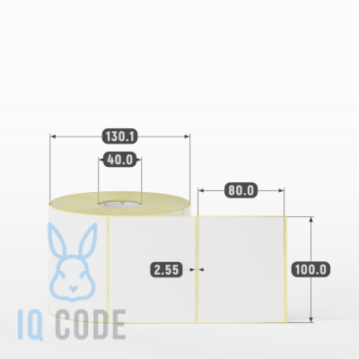 Термоэтикетка ТОП 100х80, втулка 40 мм (к) (рядов 1 по 1000 шт)  IQ code	