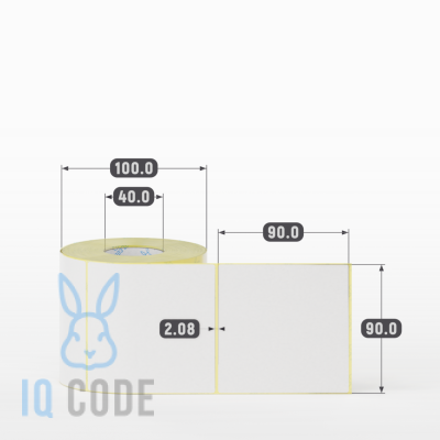 Термоэтикетка ЭКО 90х90, втулка 40 мм (к) (рядов 1 по 500 шт)  IQ code	