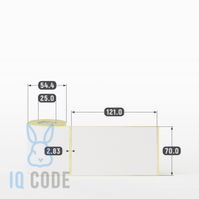 Термоэтикетка ЭКО 70х121, втулка 25 мм (к) (рядов 1 по 100 шт)  IQ code	