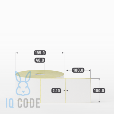 Термоэтикетка ЭКО 100х100, втулка 40 мм (к) (рядов 1 по 2000 шт)  IQ code	
