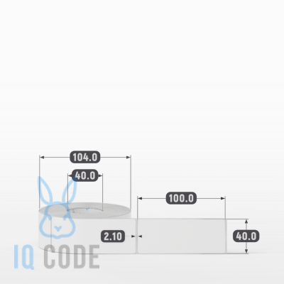 Полипропиленовая этикетка 40х100 белая, втулка 40 мм (к) (рядов 1 по 500 шт)  IQ code	
