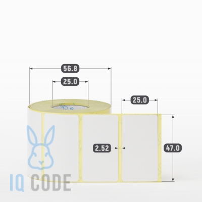 Термоэтикетка ТОП 47х25, втулка 25 мм (к) (рядов 1 по 500 шт)  IQ code	