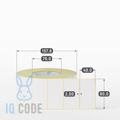 Термоэтикетка ЭКО 80х40, втулка 76 мм (к) (рядов 1 по 2500 шт) IQ code Термоэтикетка ЭКО 80х40, втулка 76 мм (к) (рядов 1 по 2500 шт) IQ code