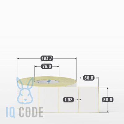 Термоэтикетка ЭКО 80х60, втулка 76 мм (к) (рядов 1 по 2500 шт)  IQ code	