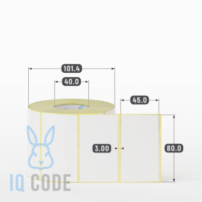Термоэтикетка ЭКО 80х45, втулка 40 мм (к) (рядов 1 по 1000 шт) IQ code Термоэтикетка ЭКО 80х45, втулка 40 мм (к) (рядов 1 по 1000 шт) IQ code