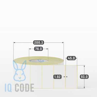 Термоэтикетка ЭКО 93х45, втулка 76 мм (к) (рядов 1 по 4000 шт)  IQ code	