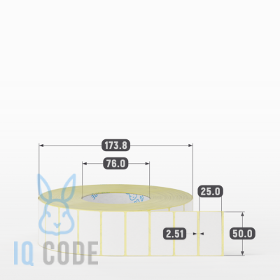 Термоэтикетка ЭКО 50х25, втулка 76 мм (к) (рядов 1 по 5000 шт)  IQ code	