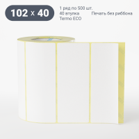 Термоэтикетка ЭКО 102х40 (рядов 1 по 500 шт)  в рулоне, втулка 40 мм (к) IQ code