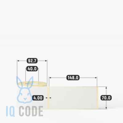 Термоэтикетка ЭКО 70х148, втулка 40 мм (к) (рядов 1 по 250 шт)  IQ code	