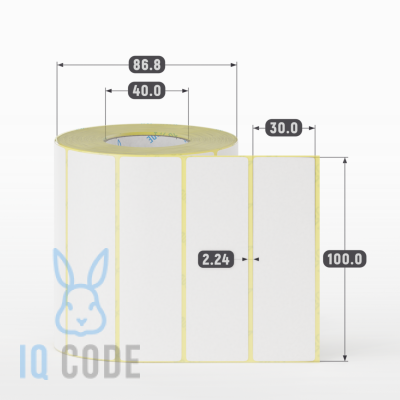 Термоэтикетка ЭКО 100х30, втулка 40 мм (к) (рядов 1 по 1000 шт) IQ code Термоэтикетка ЭКО 100х30, втулка 40 мм (к) (рядов 1 по 1000 шт) IQ code