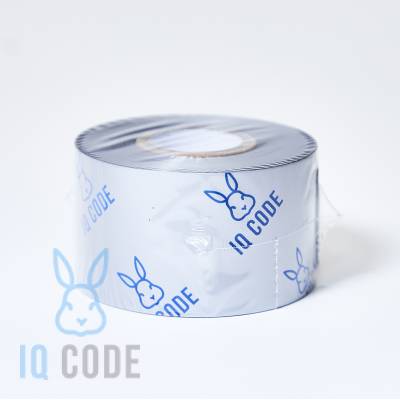 Риббон (красящая лента) Resin цветной 40	мм х 300 м Out Серебро, втулка 1 дюйм IQ code