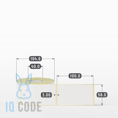 Термоэтикетка ЭКО 58х100, втулка 40 мм (к) (рядов 1 по 500 шт) IQ code Термоэтикетка ЭКО 58х100, втулка 40 мм (к) (рядов 1 по 500 шт) IQ code