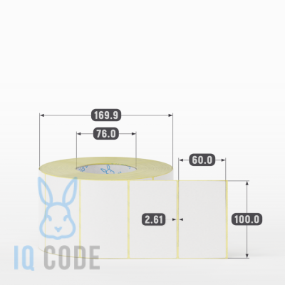 Термоэтикетка ТОП 100х60, втулка 76 мм (к) (рядов 1 по 2000 шт)  IQ code	