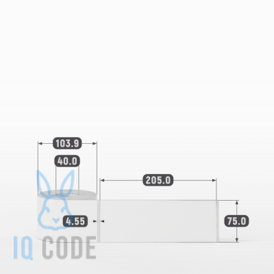 Полипропиленовая этикетка 75х205 белая, втулка 40 мм (к) (рядов 1 по 250 шт)  IQ code	