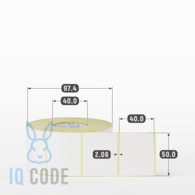 Термоэтикетка ТОП 50х40, втулка 40 мм (к) (рядов 1 по 1000 шт)  IQ code	