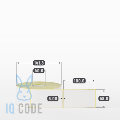 Термоэтикетка ЭКО 58х100, втулка 40 мм (к) (рядов 1 по 1000 шт) IQ code Термоэтикетка ЭКО 58х100, втулка 40 мм (к) (рядов 1 по 1000 шт) IQ code