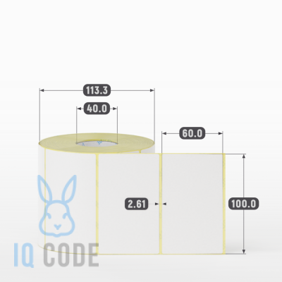 Термоэтикетка ЭКО 100х60, втулка 40 мм (к) (рядов 1 по 1000 шт) IQ code Термоэтикетка ЭКО 100х60, втулка 40 мм (к) (рядов 1 по 1000 шт) IQ code