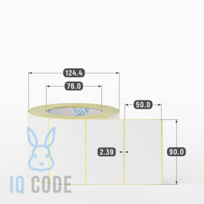 Термоэтикетка ЭКО 90х50, втулка 76 мм (к) (рядов 1 по 1000 шт)  IQ code	