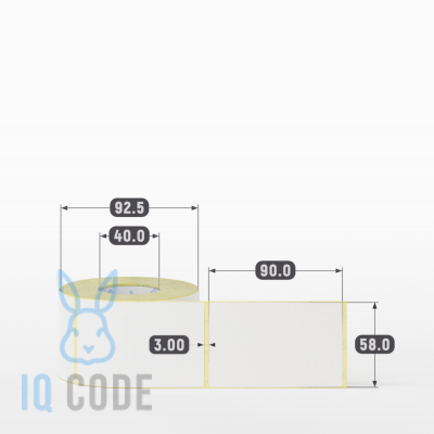Термоэтикетка ТОП 58х90, втулка 40 мм (к) (рядов 1 по 400 шт)  IQ code	