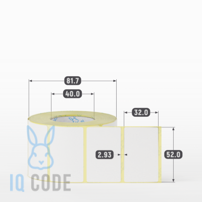 Термоэтикетка ЭКО 52х32, втулка 40 мм (к) (рядов 1 по 800 шт)  IQ code	