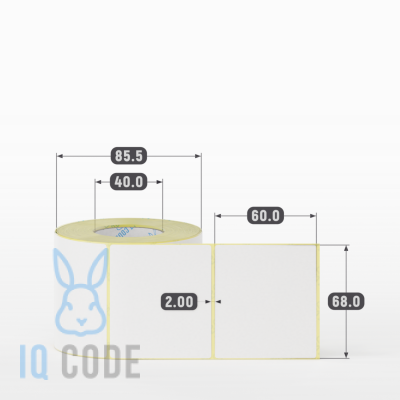 Термоэтикетка ЭКО 68х60, втулка 40 мм (к) (рядов 1 по 500 шт) IQ code Термоэтикетка ЭКО 68х60, втулка 40 мм (к) (рядов 1 по 500 шт) IQ code