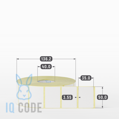 Термоэтикетка ЭКО 50х35, втулка 40 мм (к) (рядов 1 по 2500 шт) IQ code Термоэтикетка ЭКО 50х35, втулка 40 мм (к) (рядов 1 по 2500 шт) IQ code