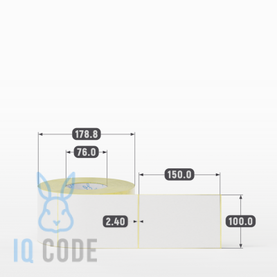 Термоэтикетка ЭКО 100х150, втулка 76 мм (к) (рядов 1 по 950 шт) + Перфорация 2 мм рез 1 мм пробел IQ code	