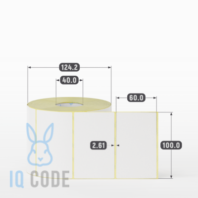 Термоэтикетка ТОП 100х60, втулка 40 мм (к) (рядов 1 по 1200 шт)  IQ code	