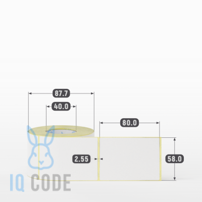 Термоэтикетка ЭКО 58х80, втулка 40 мм (к) (рядов 1 по 400 шт) IQ code Термоэтикетка ЭКО 58х80, втулка 40 мм (к) (рядов 1 по 400 шт) IQ code