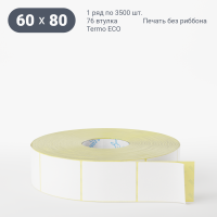 Термоэтикетка ЭКО 60х80 (рядов 1 по 3 500 шт)  в рулоне, втулка 76 мм (к) IQ code