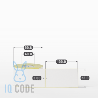 Термоэтикетка ЭКО 58х100, втулка 40 мм (к) (рядов 1 по 350 шт) IQ code Термоэтикетка ЭКО 58х100, втулка 40 мм (к) (рядов 1 по 350 шт) IQ code