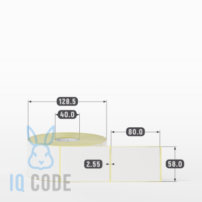 Термоэтикетка ЭКО 58х80, втулка 40 мм (к) (рядов 1 по 1000 шт) IQ code Термоэтикетка ЭКО 58х80, втулка 40 мм (к) (рядов 1 по 1000 шт) IQ code