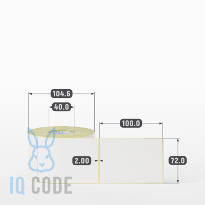 Термоэтикетка ЭКО 72х100, втулка 40 мм (к) (рядов 1 по 500 шт) IQ code Термоэтикетка ЭКО 72х100, втулка 40 мм (к) (рядов 1 по 500 шт) IQ code