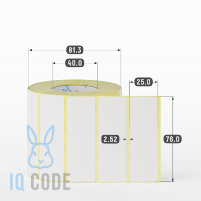 Термоэтикетка ЭКО 76х25, втулка 40 мм (к) (рядов 1 по 1000 шт)  IQ code	