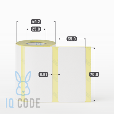 Термоэтикетка ЭКО 70х35, втулка 25 мм (к) (рядов 1 по 250 шт)  IQ code	