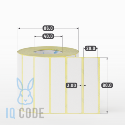 Термоэтикетка ЭКО 80х20, втулка 40 мм (к) (рядов 1 по 1500 шт) IQ code Термоэтикетка ЭКО 80х20, втулка 40 мм (к) (рядов 1 по 1500 шт) IQ code