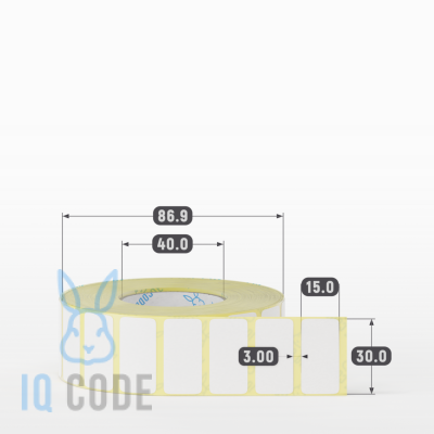 Термоэтикетка ЭКО 30х15, втулка 40 мм (к) (рядов 1 по 2000 шт)  IQ code	