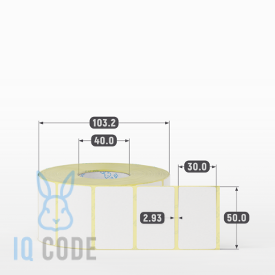 Термоэтикетка ТОП 50х30, втулка 40 мм (к) (рядов 1 по 1500 шт)  IQ code	