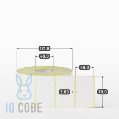 Термоэтикетка ТОП 70х40, втулка 40 мм (к) (рядов 1 по 1700 шт) IQ code Термоэтикетка ТОП 70х40, втулка 40 мм (к) (рядов 1 по 1700 шт) IQ code