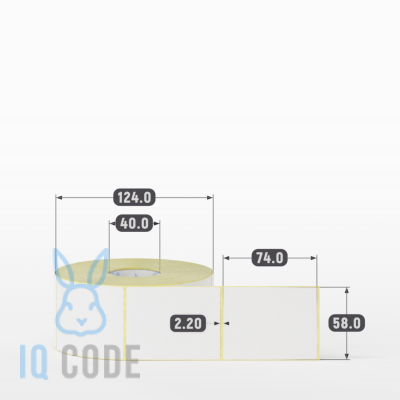 Термоэтикетка ЭКО 58х74, втулка 40 мм (к) (рядов 1 по 1000 шт)  IQ code	