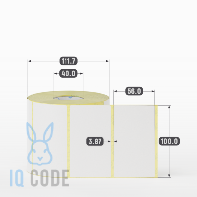 Термоэтикетка ЭКО 100х56, втулка 40 мм (к) (рядов 1 по 1000 шт)  IQ code	