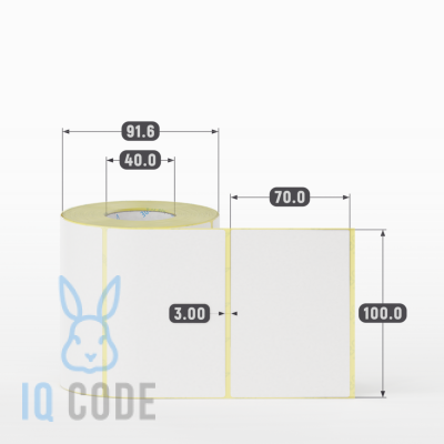Термоэтикетка ТОП 100х70, втулка 40 мм (к) (рядов 1 по 500 шт)  IQ code	