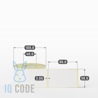 Термоэтикетка ЭКО 58х90, втулка 40 мм (к) (рядов 1 по 500 шт)  IQ code	