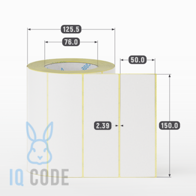 Термоэтикетка ТОП 150х50, втулка 76 мм (к) (рядов 1 по 1000 шт) IQ code Термоэтикетка ТОП 150х50, втулка 76 мм (к) (рядов 1 по 1000 шт) IQ code
