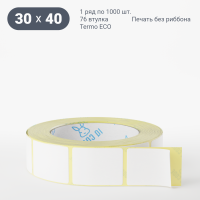 Термоэтикетка ЭКО 30х40 (рядов 1 по 1 000 шт)  в рулоне, втулка 76 мм (к) IQ code