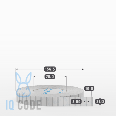 Этикетка самоклеящаяся с печатью 21х10 (рядов 1 по 10 000 шт) Прозрачный полипропилен в рулоне, втулка 76 мм (к) IQ code + Черная метка