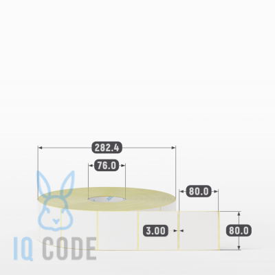 Термоэтикетка ЭКО 80х80, втулка 76 мм (к) (рядов 1 по 5000 шт)  IQ code	