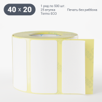 Термоэтикетка ЭКО 40х20 (рядов 1 по 500 шт)  в рулоне, втулка 25 мм (к) IQ code
