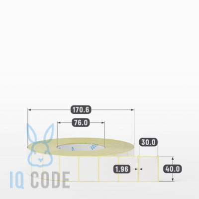 Термоэтикетка ЭКО 40х30, втулка 76 мм (к) (рядов 1 по 4000 шт)  IQ code	